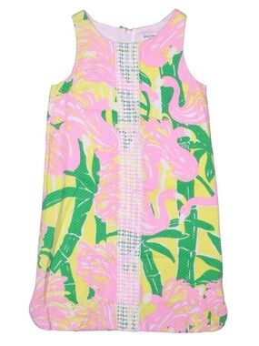 Lilly Pulitzer Girl’s Shift Dress Size 6-6X FAN DANCE 🦩🏝️